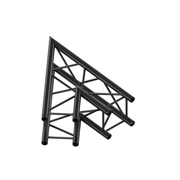 MILOS Pro-30 Square F Truss - Corner F (Prolyte Ø 27,8 mm compatible), Black QCVF19 - 45° corner - heavy duty - black - F
