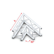 MILOS Pro-30 Square F Truss - Corner F (Prolyte Ø 27,8 mm compatible), Silver QCF20 - angolo da 60° - argento - F