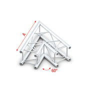MILOS Pro-30 Square F Truss - Corner F (Prolyte Ø 27,8 mm compatible), Silver QCVF20 - angolo da 60° - impiego gravoso - argento - F