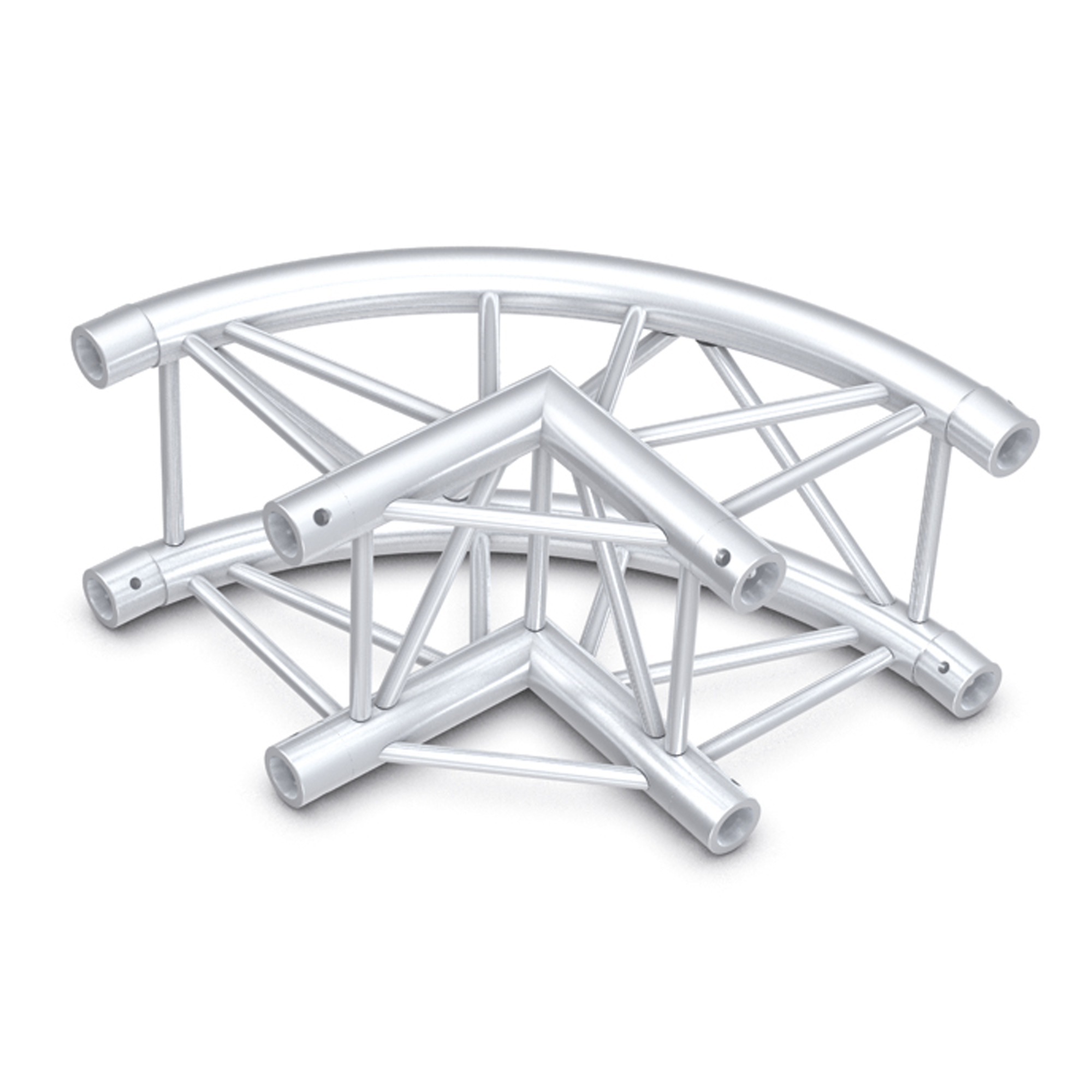 MILOS Pro-30 Square F-Truss - Circle Corner F (Prolyte Ø 27,8 mm compatible), Silver QCF21-KRS - angolo da 90° - F