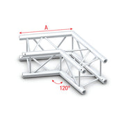 MILOS Pro-30 Square F Truss - Corner F (Prolyte Ø 27,8 mm compatible), Silver QCF22 - angolo da 120° - argento - F