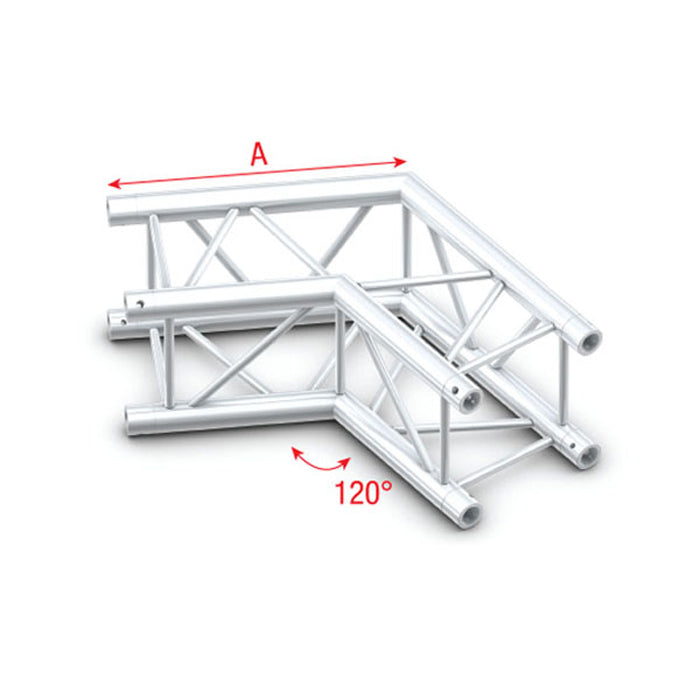 MILOS Pro-30 Square F Truss - Corner F (Prolyte Ø 27,8 mm compatible), Silver QCF22 - angolo da 120° - argento - F