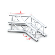 MILOS Pro-30 Square F Truss - Corner F (Prolyte Ø 27,8 mm compatible), Silver QCF23 - angolo da 135° - argento - F