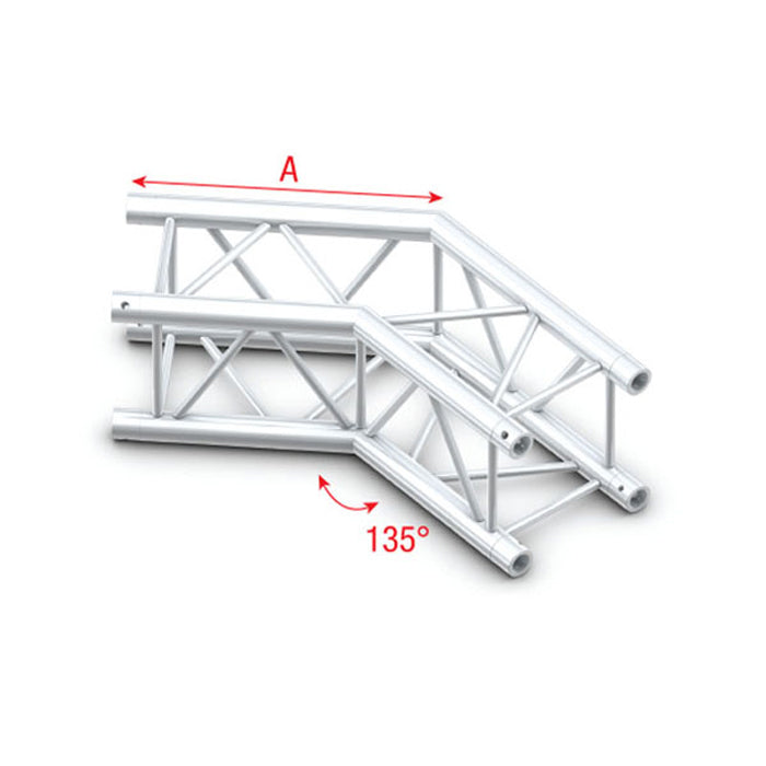 MILOS Pro-30 Square F Truss - Corner F (Prolyte Ø 27,8 mm compatible), Silver QCF23 - angolo da 135° - argento - F