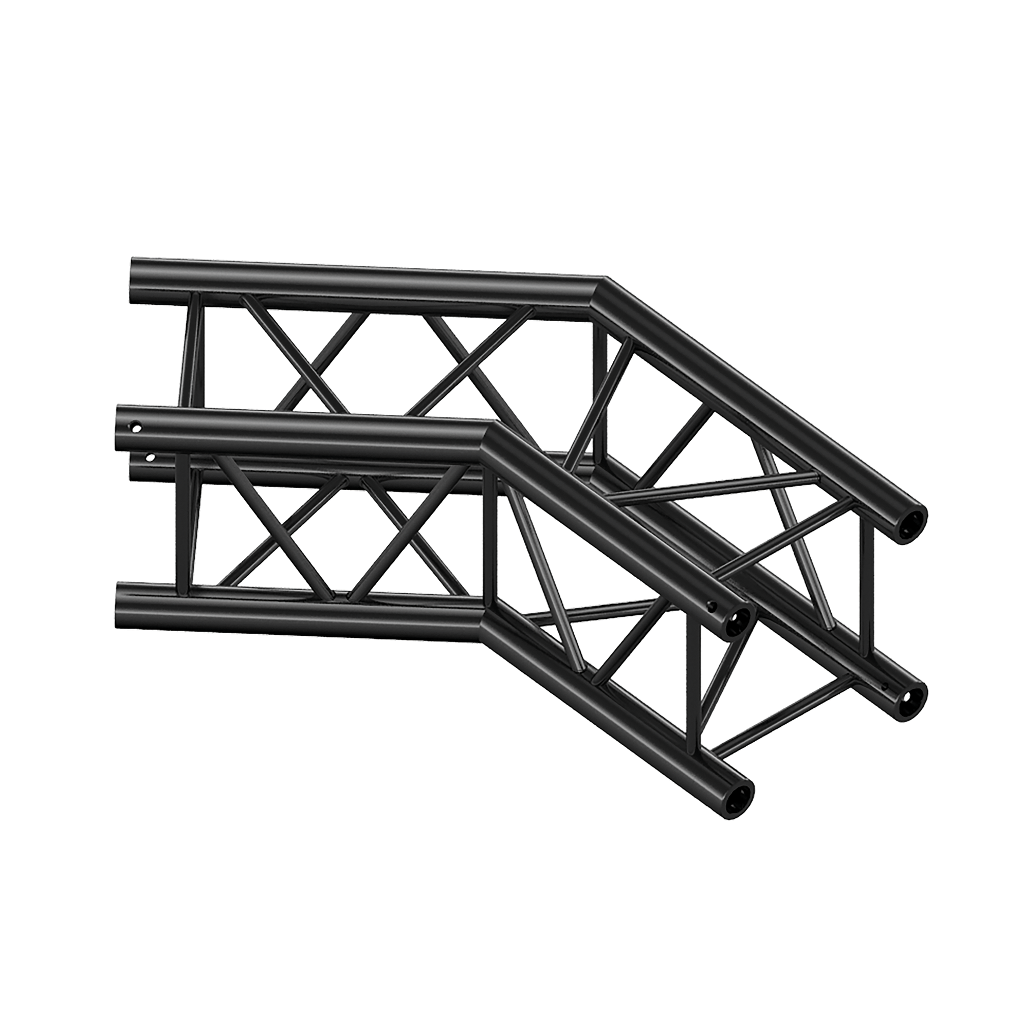 MILOS Pro-30 Square F Truss - Corner F (Prolyte Ø 27,8 mm compatible), Black QCVF23 - 135° corner - heavy duty - black - F