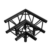 MILOS Pro-30 Square F Truss - Corner 3-way F (Prolyte Ø 27,8 mm compatible), Black QLF30 - 90° corner - black