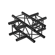 MILOS Pro-30 Square F Truss - Cross 4-way F (Prolyte Ø 27,8 mm compatible), Black QCV41 - 90° corner - heavy duty - black - F
