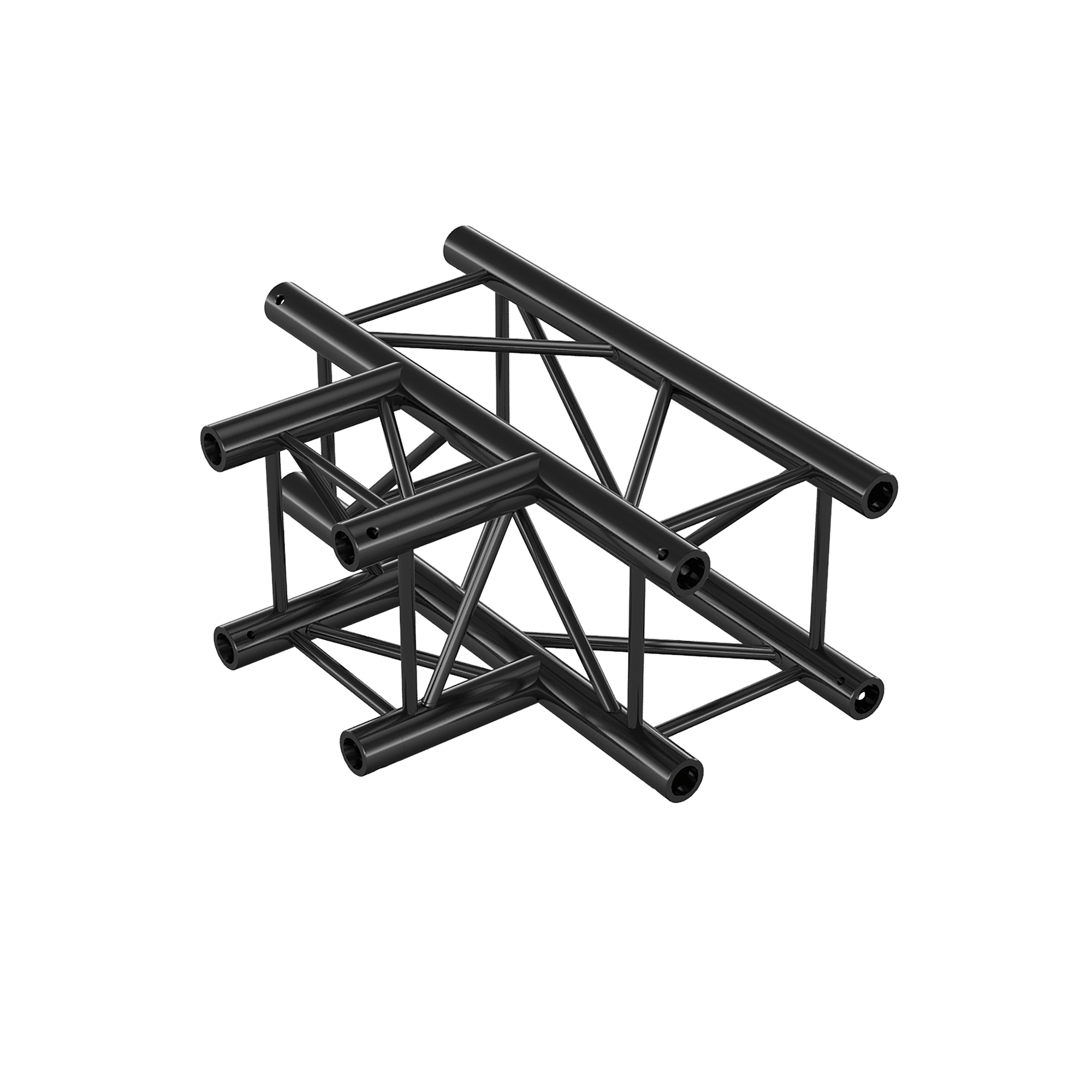 MILOS Pro-30 Square F Truss - T-Cross 3-way F (Prolyte Ø 27,8 mm compatible), Black QTVF35 - 90° corner - heavy duty - black - F
