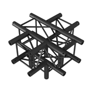 MILOS Pro-30 Square F Truss - Cross + Down 5-way F (Prolyte Ø 27,8 mm compatible), Black QCF51 - 90° corner - black