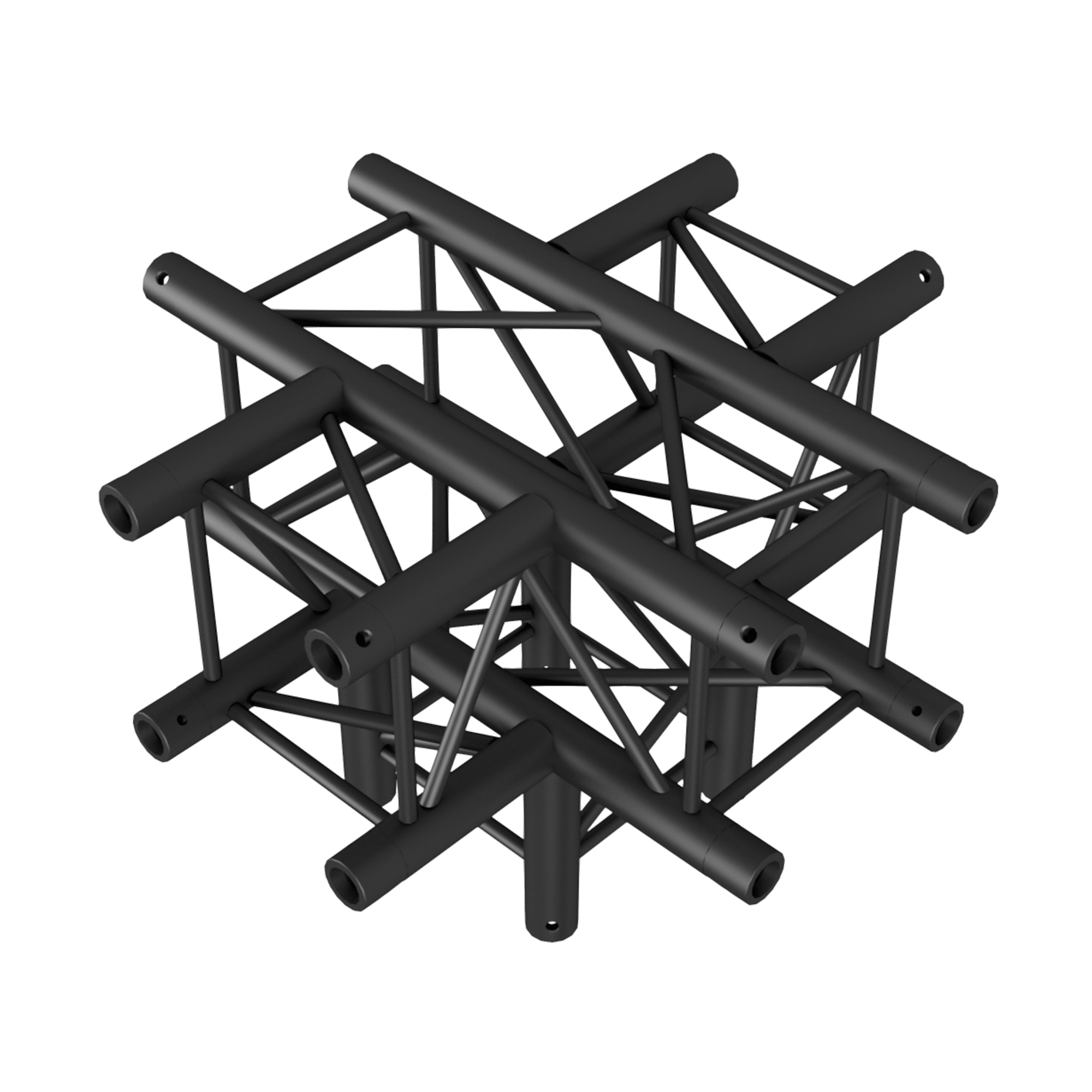 MILOS Pro-30 Square F Truss - Cross + Down 5-way F (Prolyte Ø 27,8 mm compatible), Black QCF51 - 90° corner - black