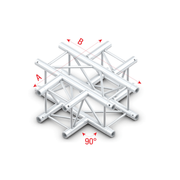 MILOS Pro-30 Square F Truss - Cross 4-way - 50 cm F (Prolyte Ø 27,8 mm compatible) QCU41sp - angolo da 90° - argento - F