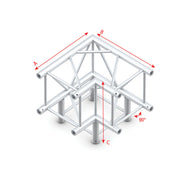 MILOS Pro-40 Square F Truss - Corner 3-way 90° F (Prolyte Ø 27,8 mm compatible), Silver QLLF30 - angolo da 90° - impiego gravoso - F