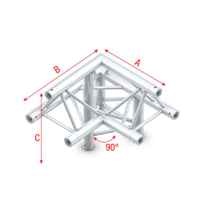 MILOS Pro-30 Triangle F Truss - Corner down right - apex up F (Prolyte Ø 27,8 mm compatible) ALF31 - angolo da 90° - F