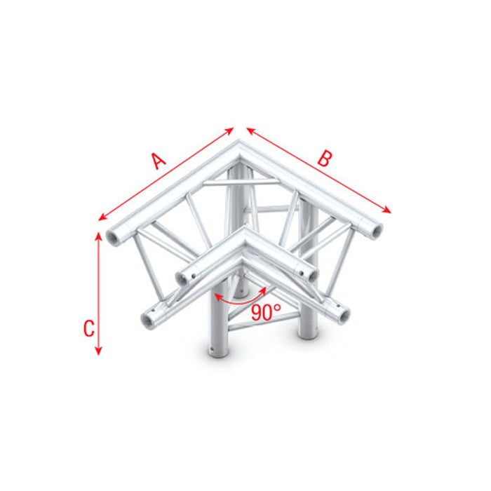 MILOS Pro-30 Triangle F Truss - Corner down right - apex down F (Prolyte Ø 27,8 mm compatible) ALF33 - angolo da 90° - F