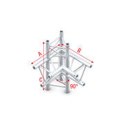 MILOS Pro-30 Triangle F Truss - Corner up/down - right - 74 cm F (Prolyte Ø 27,8 mm compatible) ACF44 - angolo da 90° - F