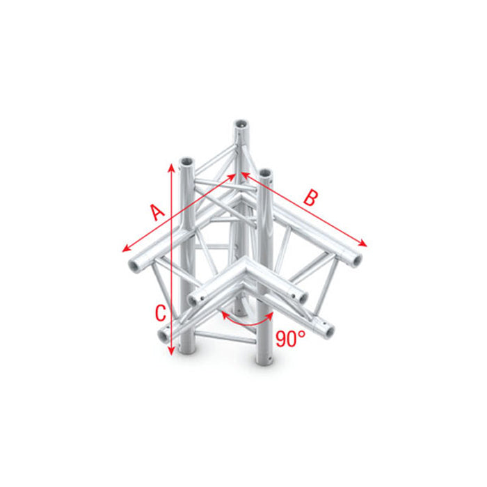 MILOS Pro-30 Triangle F Truss - Corner up/down - right - 74 cm F (Prolyte Ø 27,8 mm compatible) ACF44 - angolo da 90° - F