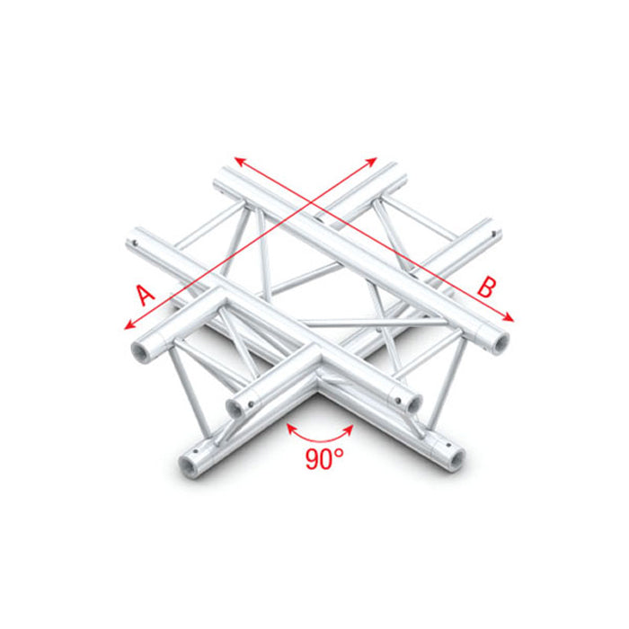 MILOS Pro-30 Triangle F Truss - Cross horizontal - 4-way - 71 cm F (Prolyte Ø 27,8 mm compatible) ACF41 - angolo da 90° - F