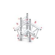 MILOS Pro-30 Triangle F Truss - Corner up/down - right - 50 cm F (Prolyte Ø 27,8 mm compatible) ACF44sp - angolo da 90° - argento - F