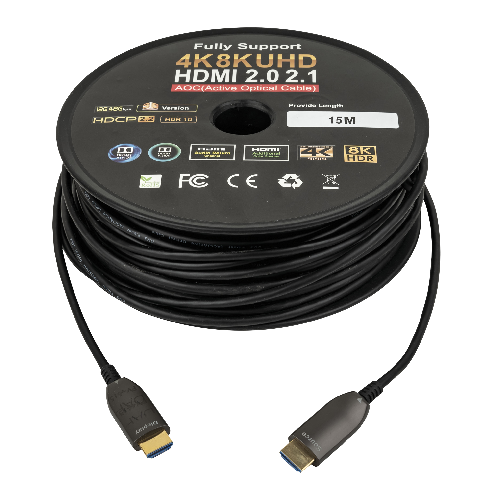 DAP HDMI 2.0 AOC 4K Fibre Cable 15 m 15 m - placcato oro