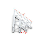 MILOS Pro-30 Square G Truss - Corner - Heavy Duty G (Global & Euro Ø 29,0 mm compatible), Silver QCVU19 - 45° corner - heavy duty - silver - G