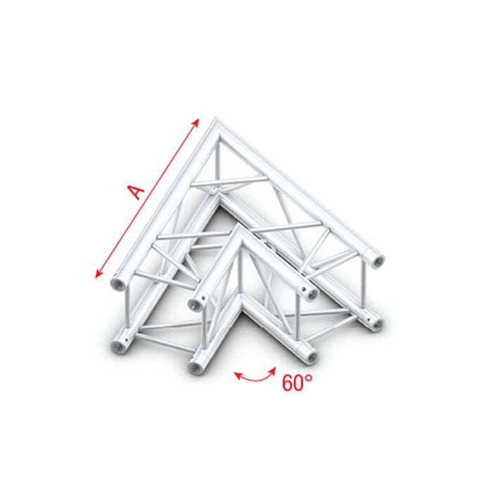 MILOS Pro-30 Square G Truss - Corner G (Global & Euro Ø 29,0 mm compatible), Silver QCU20 - 60° corner - silver