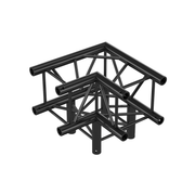 MILOS Pro-30 Square G Truss - Corner 3-way G (Global & Euro Ø 29,0 mm compatible), Black QLVU30 - 90° corner - heavy duty - black - G