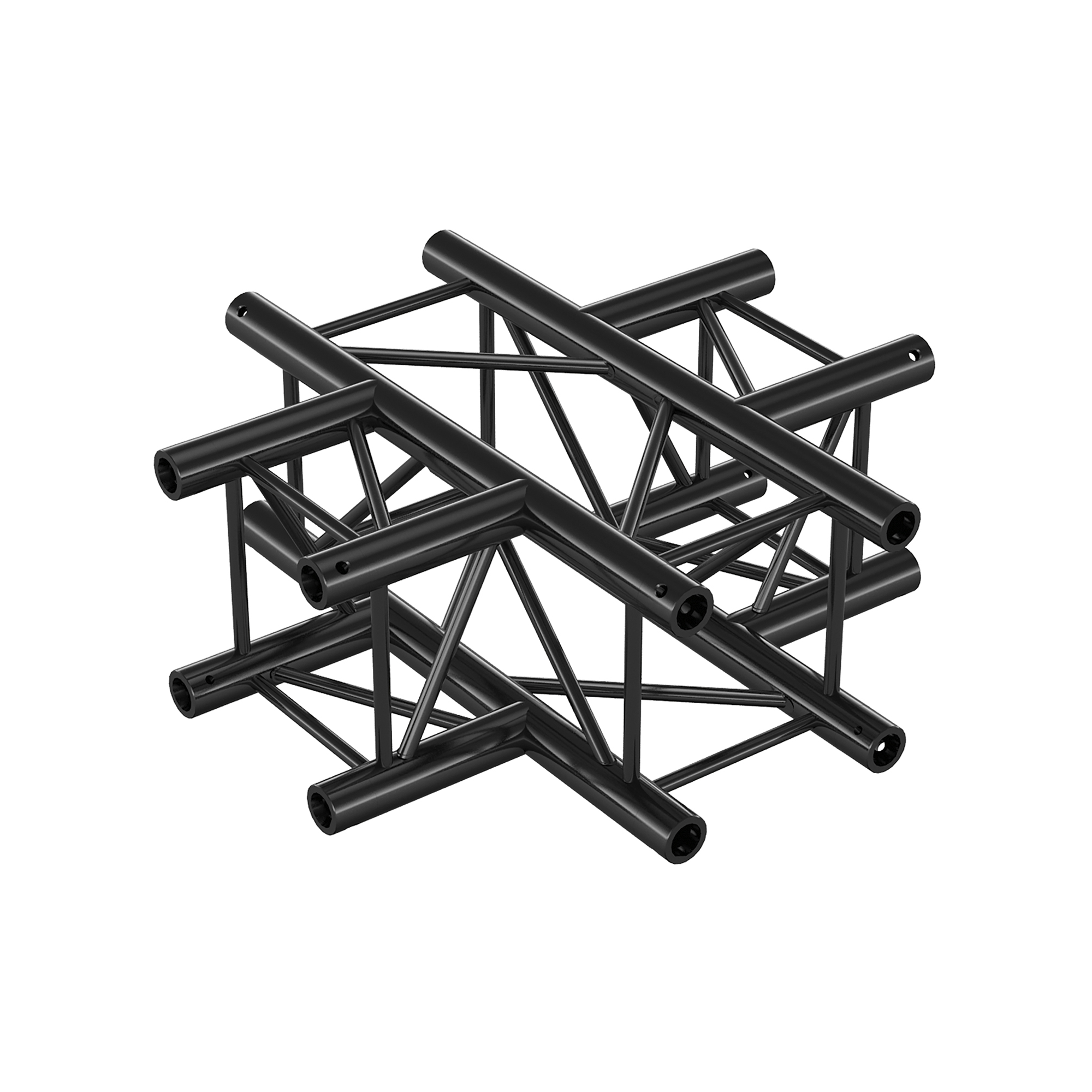 MILOS Pro-30 Square G Truss - Cross 4-way G (Global & Euro Ø 29,0 mm compatible), Black QCV41 - 90° corner - heavy duty - black - G