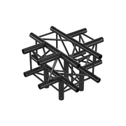 MILOS Pro-30 Square G Truss - Cross + Down 5-way G (Global & Euro Ø 29,0 mm compatible), Black QCV51 - 90° corner - heavy duty - black - G