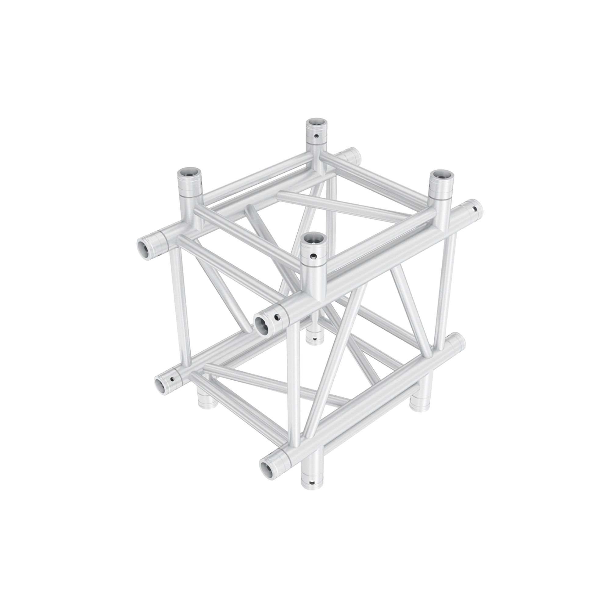 MILOS Pro-40 Square G Truss - Cross 4-way G (Global & Euro Ø 29,0 mm compatible), Silver QCLFU41 - 90° corner - heavy duty - G