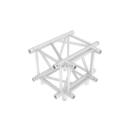 MILOS Pro-40 Square G Truss - T-cross + Down 4-way G (Global & Euro Ø 29,0 mm compatible), Silver QLLU40 - 90° corner - heavy duty - G