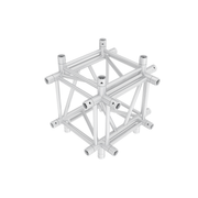 MILOS Pro-40 Square G Truss - Cross + Down, 5-way G (Global & Euro Ø 29,0 mm compatible), Silver QCLU51 - 90° corner - heavy duty - G