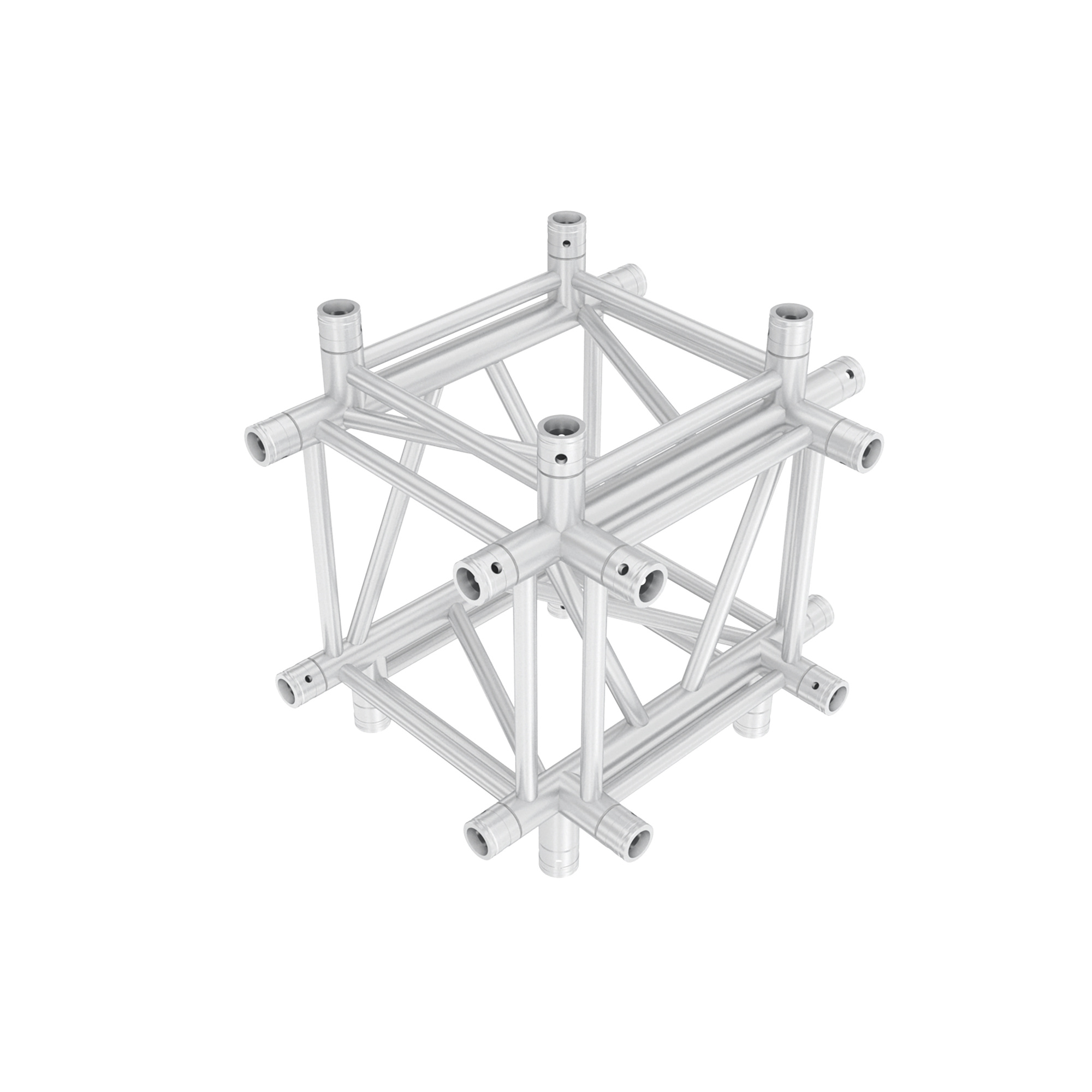 MILOS Pro-40 Square G Truss - Cross + Down, 5-way G (Global & Euro Ø 29,0 mm compatible), Silver QCLU51 - 90° corner - heavy duty - G