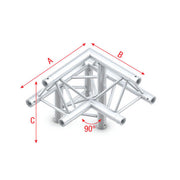 MILOS Pro-30 Triangle G Truss - Corner down left - apex up G (Global & Euro Ø 29,0 mm compatible) ALU32 - 90° corner - G