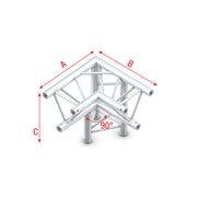 MILOS Pro-30 Triangle G Truss - Corner down right - apex down G (Global & Euro Ø 29,0 mm compatible) ALU33 - 90° corner - G