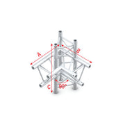 MILOS Pro-30 Triangle G Truss - Corner up/down - left - 74 cm G (Global & Euro Ø 29,0 mm compatible) ACU45 - 90° corner - G