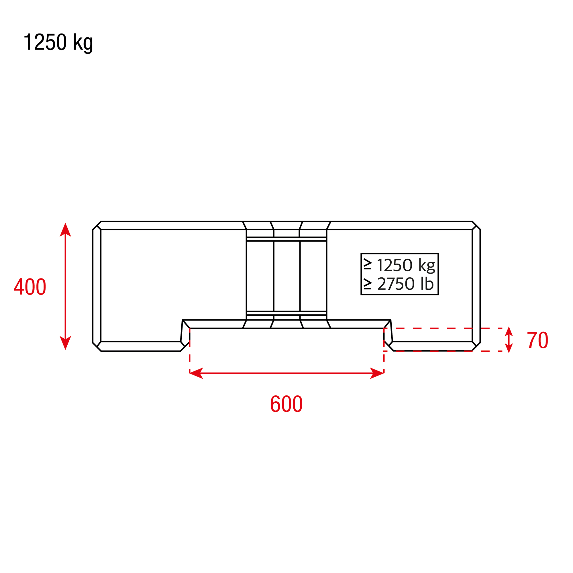 MILOS Concrete Ballast Base 1250 kg