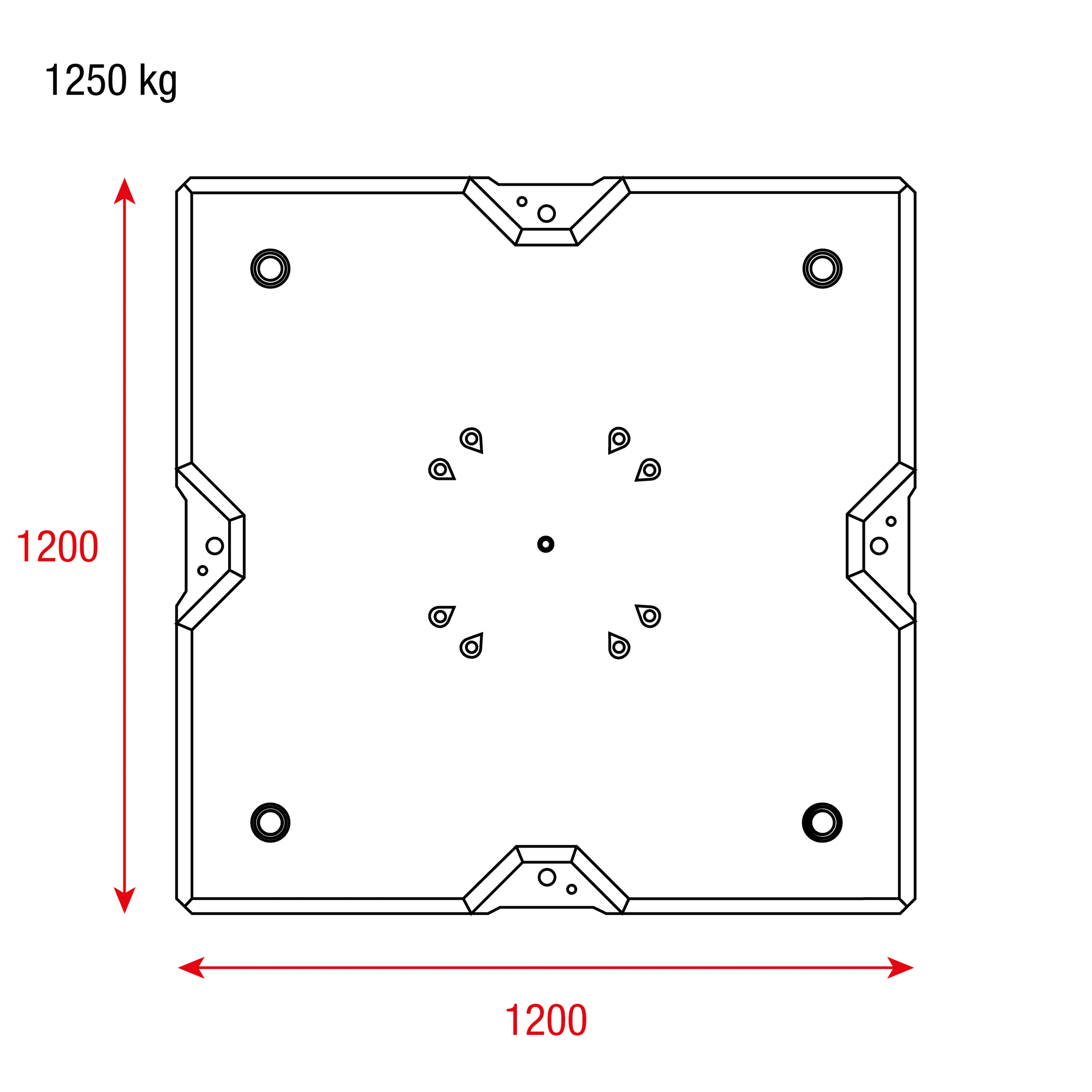 MILOS Concrete Ballast Base 1250 kg