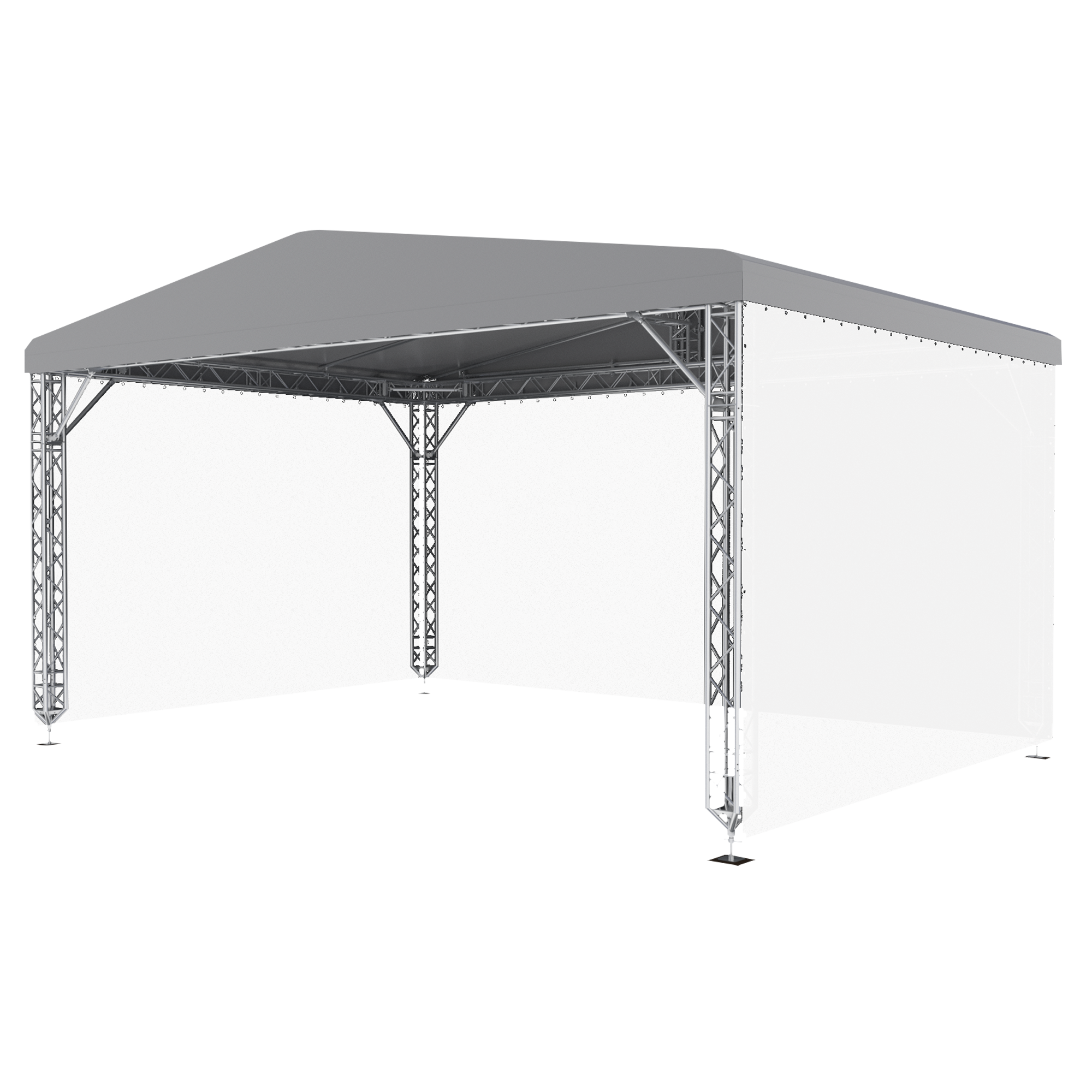 MILOS MR0 NGW Roof System with Canopy 8m, 6m Senza tiranti - 8 x 6 m