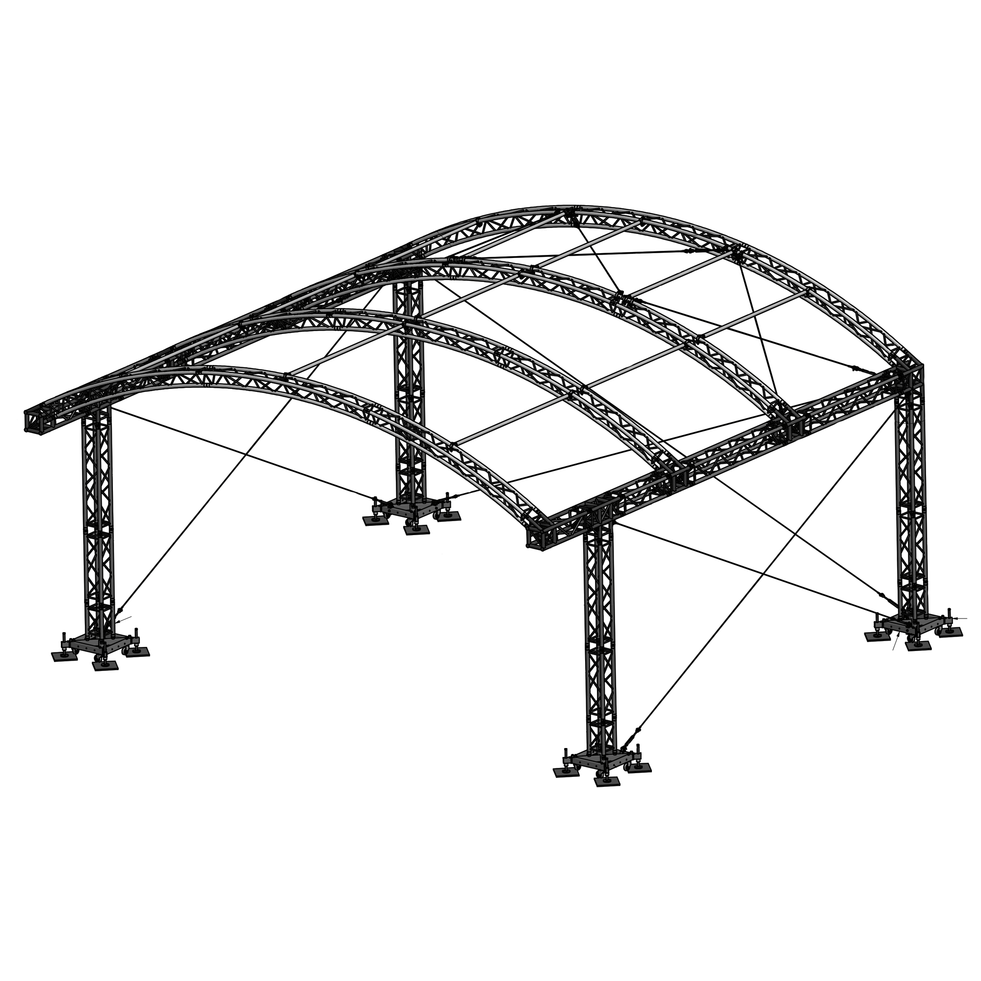 MILOS MR1 Arched Roof System with Canopy 8m, 6m 8 x 6 m