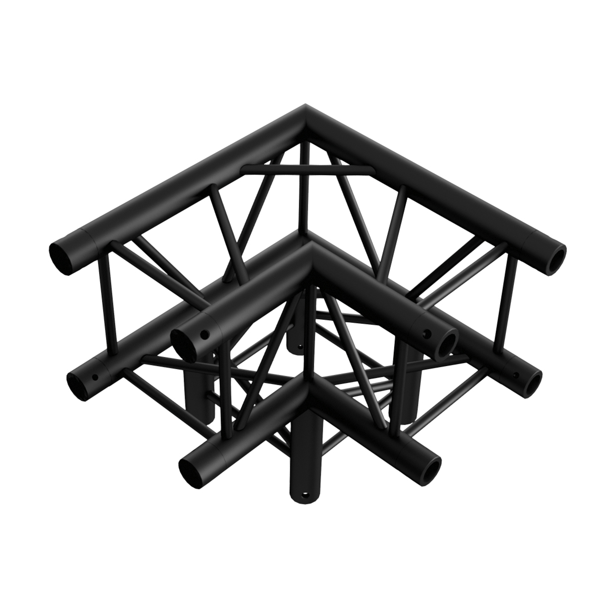 MILOS Pro-30 Square P Truss - Corner 3-way P (Milos Ø 29,8 mm compatible), Black QLB30 - 90° Corner - black