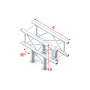 MILOS Pro-30 Square P Truss - T-Cross 3-way - 71 cm P (Milos Ø 29,8 mm compatible), Silver