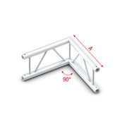 MILOS Pro-30 Step P Truss - Corner P (Milos Ø 29,8 mm compatible), Silver VB21 - 90° corner - vertical