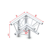 MILOS Pro-30 Triangle P Truss - Corner down left - apex down P (Milos Ø 29,8 mm compatible) ALB34 - 90° corner - P