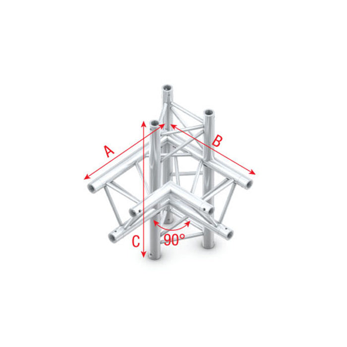 MILOS Pro-30 Triangle P Truss - Corner up/down - left - 74 cm P (Milos Ø 29,8 mm compatible) ACB45 - 90° corner - P