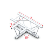 MILOS Pro-30 Triangle P Truss - T-Cross horizontal - 3-way - apex down - 71 cm ATB36 - 90° corner - P ATB36 - 90° corner - P