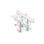 MILOS Pro-30 Triangle P Truss - T-Cross vertical - 3-way - apex down - 71 cm P (Milos Ø 29,8 mm compatible) ATB35 - 90° corner - P