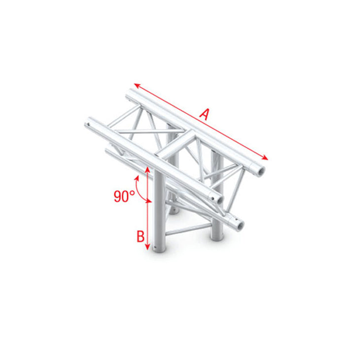 MILOS Pro-30 Triangle P Truss - T-Cross vertical - 3-way - apex down - 71 cm P (Milos Ø 29,8 mm compatible) ATB35 - 90° corner - P