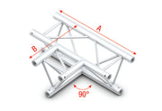 MILOS Pro-30 Triangle P Truss - 3-way horizontal - 50 cm P (Milos Ø 29,8 mm compatible) ATB36sp - 90° corner - silver - P