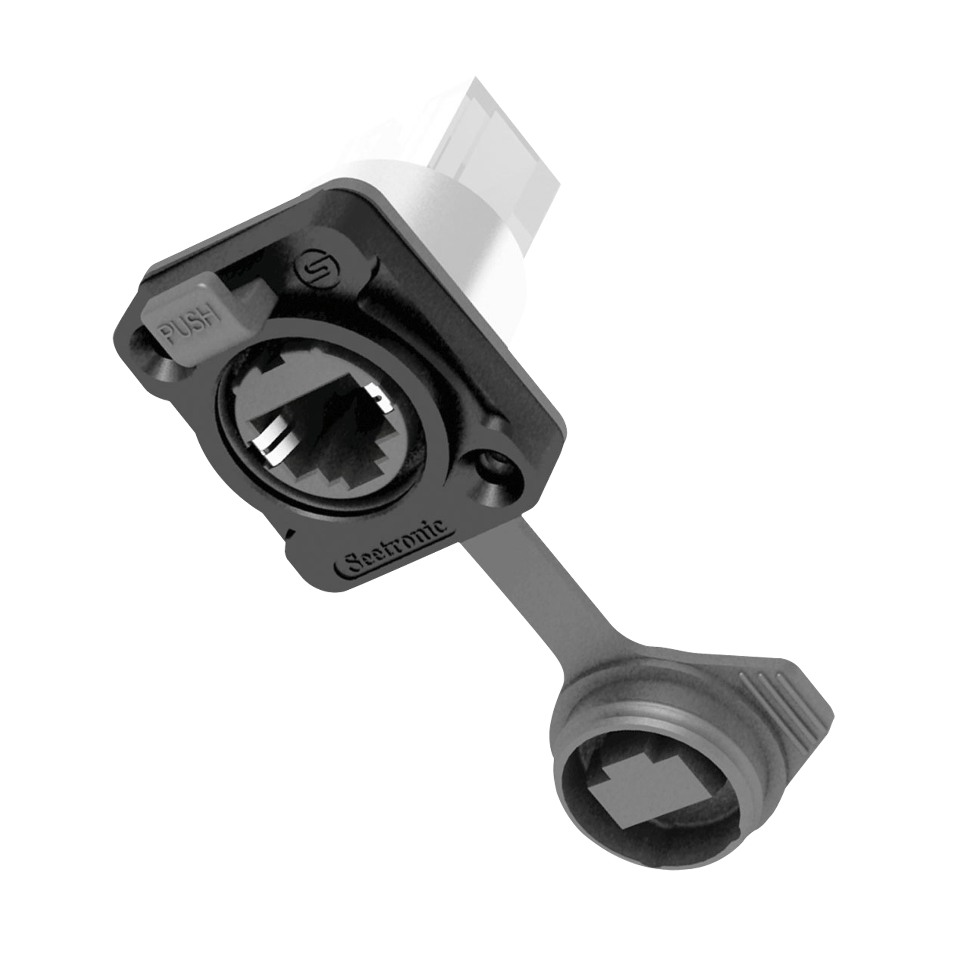 SEETRONIC RJ45 Chassis Feedthrough locking receptacle - IP65 Presa di blocco passante - IP65