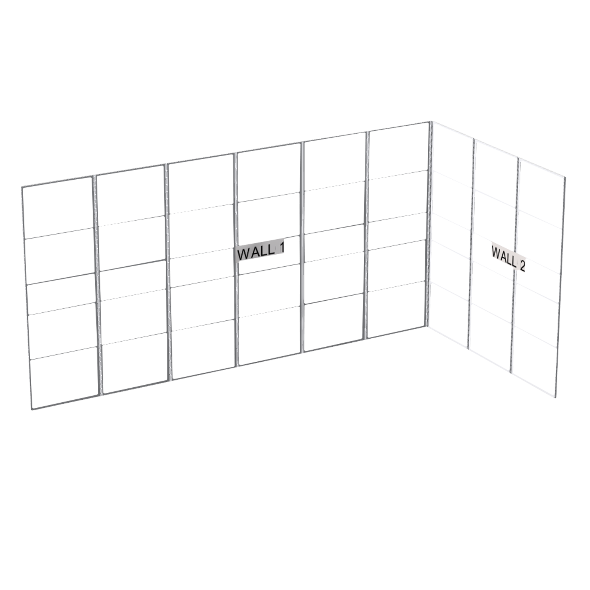 WENTEX SET Frame - L-Shape SET Including Support 604,5cm Set completo per struttura modulare a L da 6 x 3 x 3 m